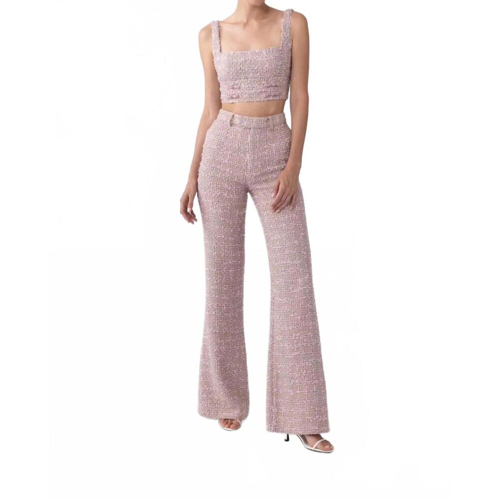 NEW SAU LEE asha tweed pants in lilac